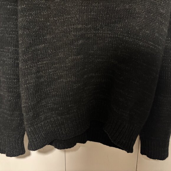 Vince Marled Charcoal Heavy Knit Black Wool Stand Collar Cardigan -XL - Picture 7 of 14